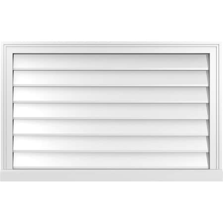 Ekena Millwork Vertical Surface Mount PVC Gable Vent w/ 2"W x 2"H , Brickmould Sill Frame, 38"W x 24"H GVPVE38X2403SN
